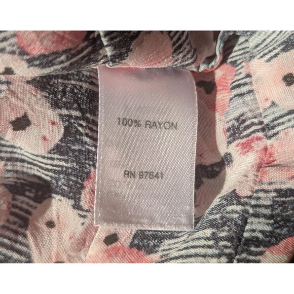 J.Jill Petite M Floral Print Tie Front Tunic Blouse - Picture 3 of 5